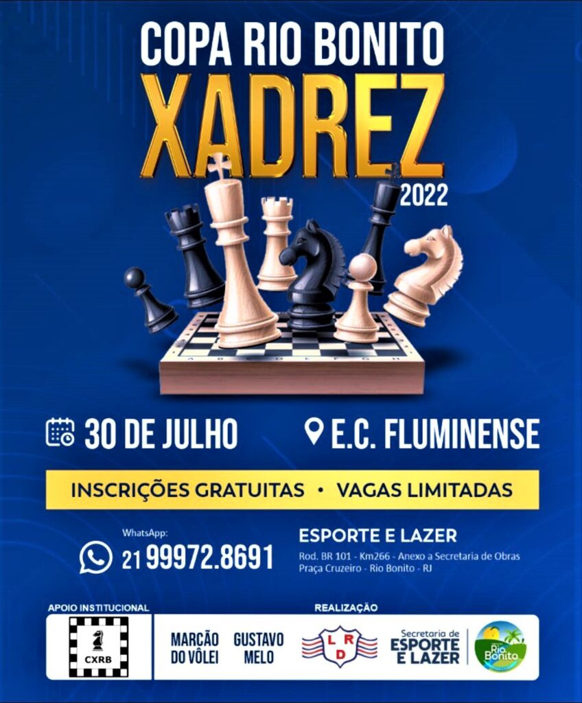 Copa Rio Bonito de Xadrez está com inscrições abertas no RJ; veja